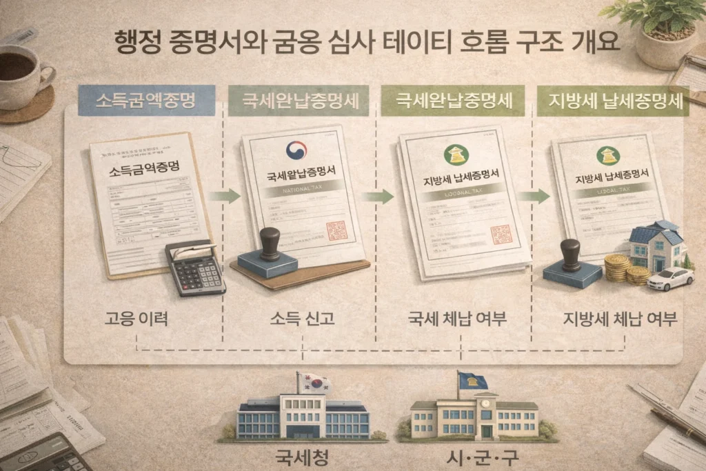 structure of administrative and financial certificate system in Korea
