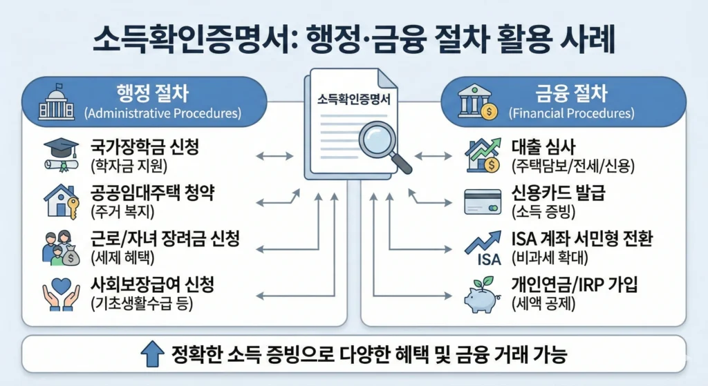Use cases of income certificate for administrative and financial procedures