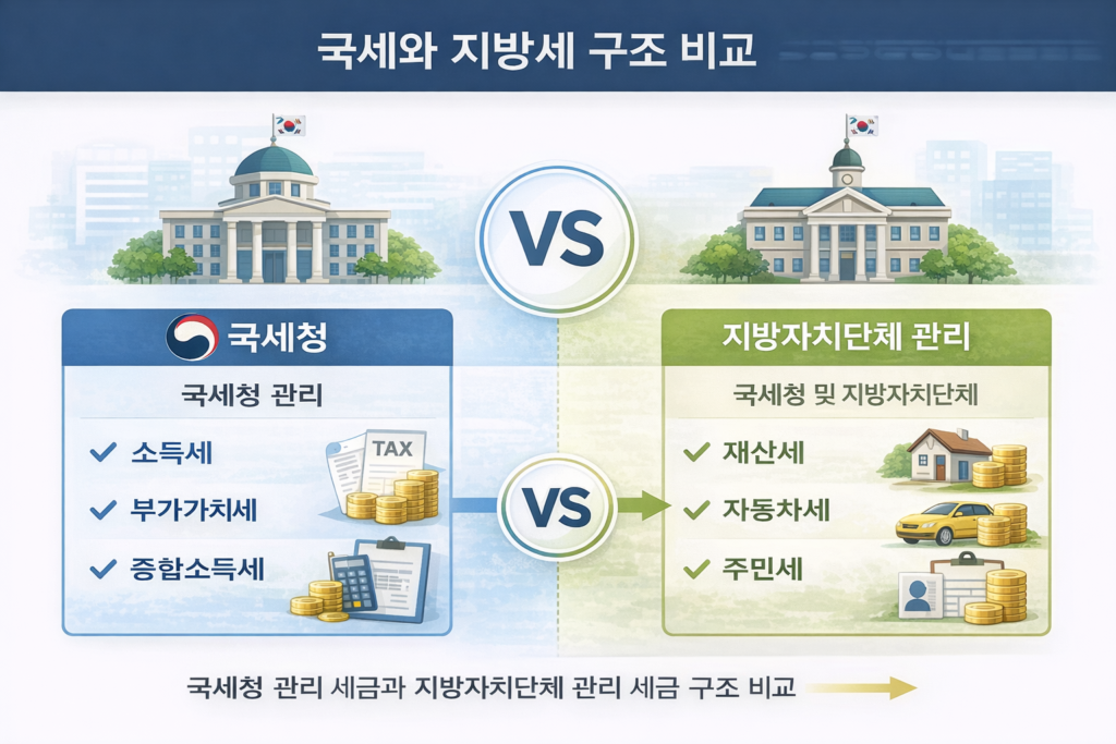 difference between national tax and local tax in Korea