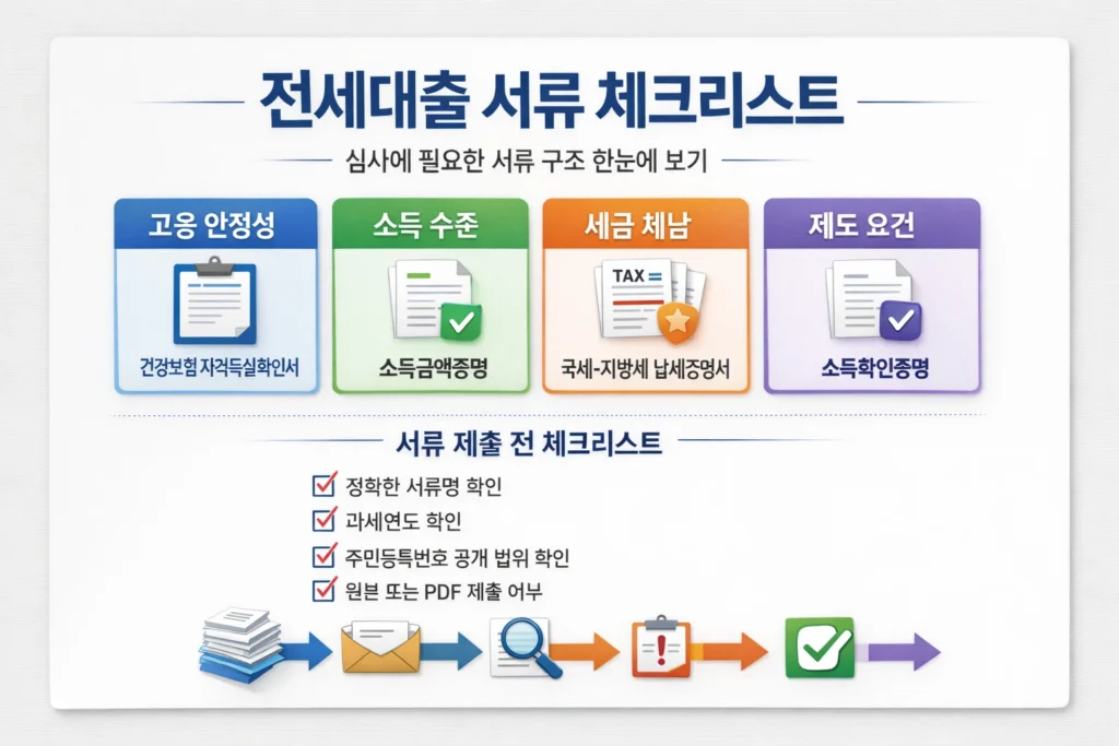 전세대출 신청 시 필요한 서류 구조와 체크리스트 이미지